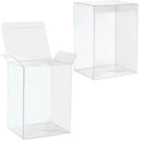 100 Pack of 5x8cm Clear PVC Plastic Folding Packaging Small rectangle/square Boxes for Wedding Jewelry Gift Party Favor Model Candy Chocolate Soap Box