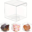 100 Pack of 8x8x10cm Clear PVC Plastic Folding Packaging Small rectangle/square Boxes for Wedding Jewelry Gift Party Favor