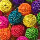 1 Set of Multi Coloured 5cm Rattan Cane 20 Ball Battery Powered 3m String Lights Christmas Gift Home Wedding Party Bedroom Decor