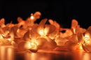 1 Set of 20 LED Orange Frangipani Flower Battery String Lights Christmas Gift Home Wedding Party Decoration Outdoor Table Garland Wreath
