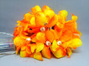 1 Set of 20 LED Orange Frangipani Flower Battery String Lights Christmas Gift Home Wedding Party Decoration Outdoor Table Garland Wreath