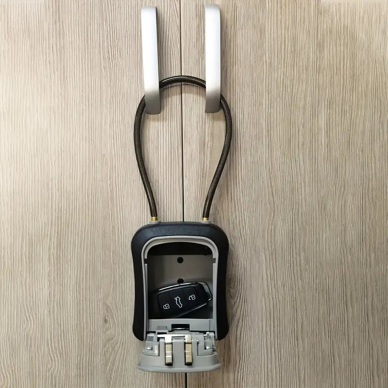 Car key Lock Box Locker Case - Secure to Car or Bike Rack for Riding - GREY/Black
