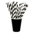 1000 Bulk Wholesale Pack Black White Drinking Straws Biodegradable Eco Paper Birthday Party Event Bistro Bar Cafe Take Away