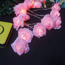 20 Pink Rose 3D Fairy Lights 3M String, Battery (AA) Indoor & Outdoor Decorations Wedding Valentines Romantic Room Table Lighting