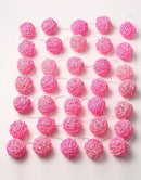 1 Set of Pink 5cm Rattan Cane 20 Ball Battery Powered 3m String Lights Christmas Gift Home Wedding Party Bedroom Decoration Table Centrepiece