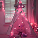 1 Set of Pink 5cm Rattan Cane 20 Ball Battery Powered 3m String Lights Christmas Gift Home Wedding Party Bedroom Decoration Table Centrepiece