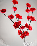 1 Set of 50cm H 20 LED Red Rose Tree Branch Stem Fairy Light Wedding Event Party Function Table Vase Centrepiece Decoration