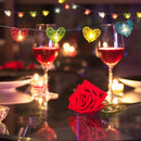 20 Rainbow 3D Hollowed Rattan Heart-Shaped 3M String Fairy Lights, Battery (AA) Indoor & Outdoor Decorations Birthday Kids Celebration Party Lighting