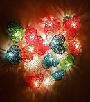 20 Rainbow 3D Hollowed Rattan Heart-Shaped 3M String Fairy Lights, Battery (AA) Indoor & Outdoor Decorations Birthday Kids Celebration Party Lighting