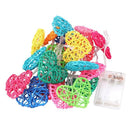 20 Rainbow 3D Hollowed Rattan Heart-Shaped 3M String Fairy Lights, Battery (AA) Indoor & Outdoor Decorations Birthday Kids Celebration Party Lighting