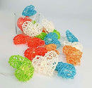 20 Rainbow 3D Hollowed Rattan Heart-Shaped 3M String Fairy Lights, Battery (AA) Indoor & Outdoor Decorations Birthday Kids Celebration Party Lighting