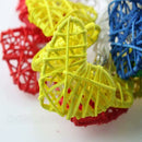 20 Rainbow 3D Hollowed Rattan Heart-Shaped 3M String Fairy Lights, Battery (AA) Indoor & Outdoor Decorations Birthday Kids Celebration Party Lighting