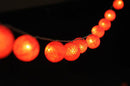1 Set of 20 LED Red 5cm Cotton Ball Battery Powered String Lights Christmas Gift Home Wedding Party Bedroom Decoration Outdoor Indoor Table