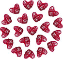 20 Red 3D Hollowed Rattan Heart-Shaped 3M String Fairy Lights, Battery (AA) Indoor & Outdoor Decorations Wedding Valentines Romantic Room Table
