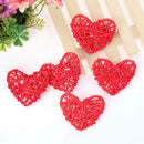 20 Red 3D Hollowed Rattan Heart-Shaped 3M String Fairy Lights, Battery (AA) Indoor & Outdoor Decorations Wedding Valentines Romantic Room Table