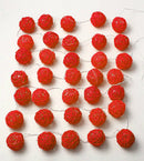 1 Set of Red 5cm Rattan Cane 50 Ball Battery Powered LONG 5m String Lights Christmas Gift Home Wedding Party Bedroom Decoration Table Centrepiece