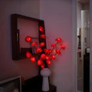 1 Set of 50cm H 20 LED Red Rose Tree Branch Stem Fairy Light Wedding Event Party Function Table Vase Centrepiece Decoration
