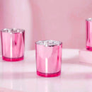 10 Pack Rose Gold Pink Votive Tealight Candle Holders Valentines Day Mercury  Wedding Decor Glass Candlestick Party Decorations Baby Shower Event