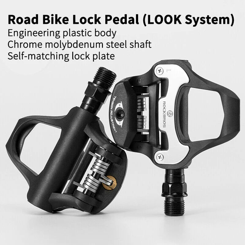 look hybrid pedals ROCKBROS Self-Lock Road Bike Pedals with Shimano SPD-SL/Look KEO Cleat System (Pair), SPD