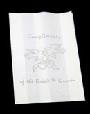 100 Pack Wedding Cake Bags Greaseproof Wax Paper Slice Take Home Favour Silver Doves