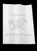 50 Pack Wedding Cake Bags Greaseproof Wax Paper Slice Take Home Favour Silver Doves