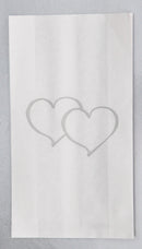 100 Pack Wedding Cake Bags Greaseproof Wax Paper Slice Take Home Favour Large Silver Heart