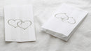 50 Pack Wedding Cake Bags Greaseproof Wax Paper Slice Take Home Favour Large Silver Heart