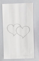 50 Pack Wedding Cake Bags Greaseproof Wax Paper Slice Take Home Favour Large Silver Heart