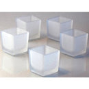 20 Pack Square Cube Frosted Glass 5cm Tealight Candle Holder Festival Decor Wedding Propose Parties Holiday and Home Decor