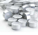 50 Pack Bulk Tea Light Candles - White Smokeless Tealights Unscented - 9 Hour Burn Time
