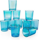 10 Pack Turquoise Glass Votive Tealight Candle Holders House Party Centerpiece Xmas Wedding Decor Glass Party Decorations Baby Shower Event