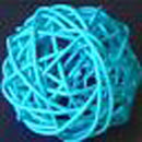 1 Set of Turquoise Blue 5cm Rattan Cane 50 Ball Battery Powered LONG 5m String Lights Christmas Gift Home Wedding Party Bedroom Decoration