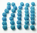 1 Set of 20 LED Turquoise 5cm Rattan Cane Ball Battery Powered String Lights Christmas Gift Home Wedding Party Bedroom Decoration Table Centrepiece