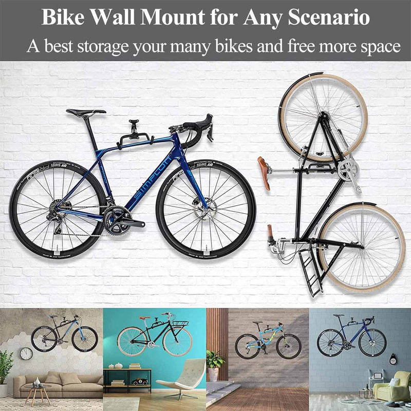 Black Storage Bicycle Wall Mount Wall Hook Bike Wall Rack Space Saving Bike Storage Bracket