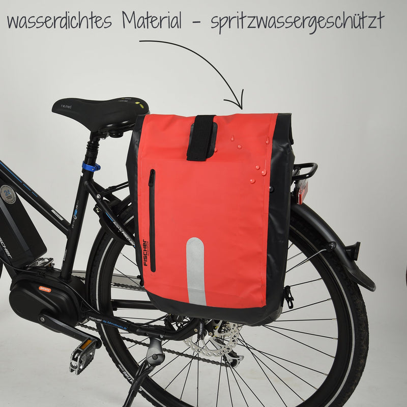 Bike Pannier Bag Backpack 2 in 1 -- 23L Water Resistant Red Tourer Journey Work