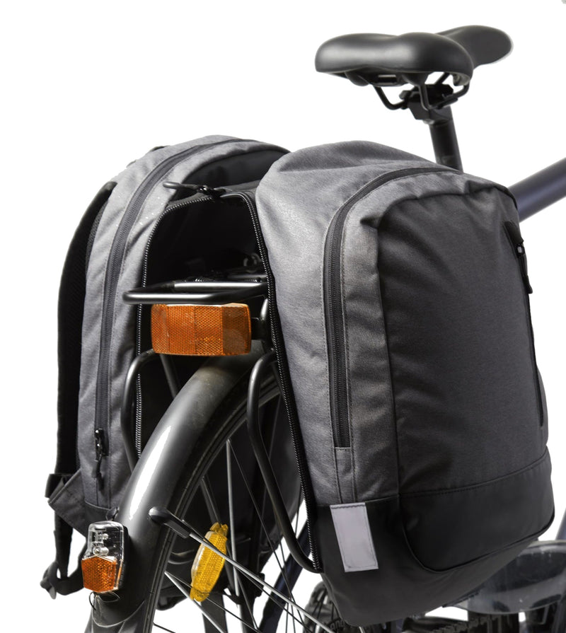 Bike Pannier Bag Backpack 2 in 1 -- 25L Water Resistant Black Tourer Journey Work