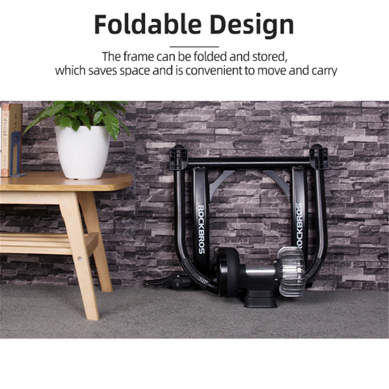 Bike Bicycle Indoor Fluid Trainer Stand Portable Foldable Home Gym Exercise Fitness Black