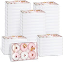 100 Pack of White Card Box - Clear Slide On Lid - 30 x 20 x 8cm -  Large Beauty Product Gift Giving Hamper Tray Merch Fashion Cake Sweets Xmas