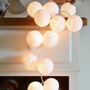 1 Set of 20 LED White 5cm Cotton Ball Battery Powered String Lights Christmas Gift Home Wedding Party Bedroom Decoration Outdoor Indoor