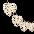 20 White 3D Hollowed Rattan Heart-Shaped 3M String Fairy Lights, Battery (AA) Indoor & Outdoor Decorations Wedding Valentines Romantic Room