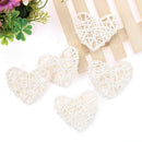 20 White 3D Hollowed Rattan Heart-Shaped 3M String Fairy Lights, Battery (AA) Indoor & Outdoor Decorations Wedding Valentines Romantic Room