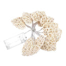 20 White 3D Hollowed Rattan Heart-Shaped 3M String Fairy Lights, Battery (AA) Indoor & Outdoor Decorations Wedding Valentines Romantic Room