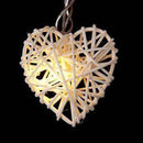 50 White 3D Hollowed Rattan Heart-Shaped 5M LONG String Fairy Lights, Battery (AA) Indoor & Outdoor Decorations Wedding Valentines Romantic Room