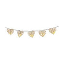 50 White 3D Hollowed Rattan Heart-Shaped 5M LONG String Fairy Lights, Battery (AA) Indoor & Outdoor Decorations Wedding Valentines Romantic Room