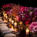 10 White Wax Clear Glass Holder Votive Candle - Wedding Event Centrepiece Table Decoration