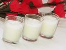 10 White Wax Clear Glass Holder Votive Candle - Wedding Event Centrepiece Table Decoration
