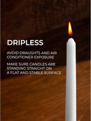 10 pack white wax 20cm taper church house vigil candleabra candle 2CM WIDE