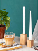 10 pack white wax 20cm taper church house vigil candleabra candle 2CM WIDE