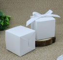 100 Pack of White 8x8x8cm Square Cube Card Gift Box - Folding Packaging Small Square Boxes for Wedding Jewelry Gift Party Favor Model Candy Chocolate