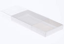 100 Pack of White Card Square Box - Clear Slide On Lid - 20 x 20 x 8cm -  Large Beauty Product Gift Giving Hamper Tray Merch Fashion Cake Sweets Xmas